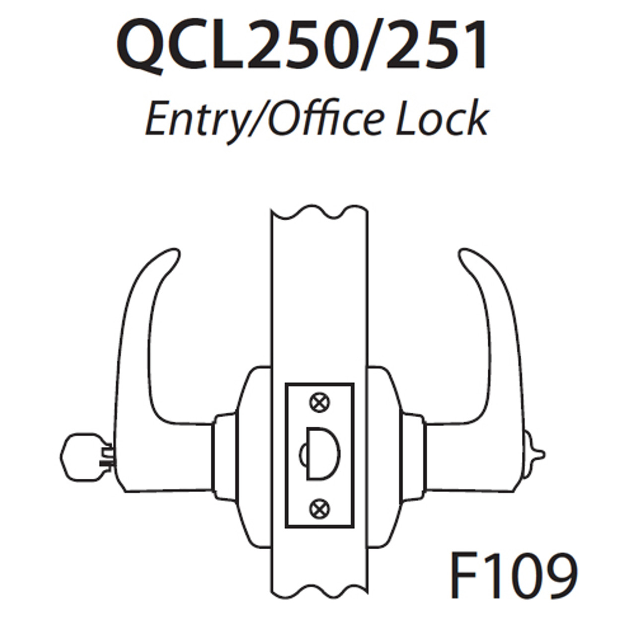 QCL251E613NS8478SLC Stanley QCL200 Series Less Cylinder Entrance/Office Lock with Sierra Lever Prepped for SFIC in Oil Rubbed Bronze