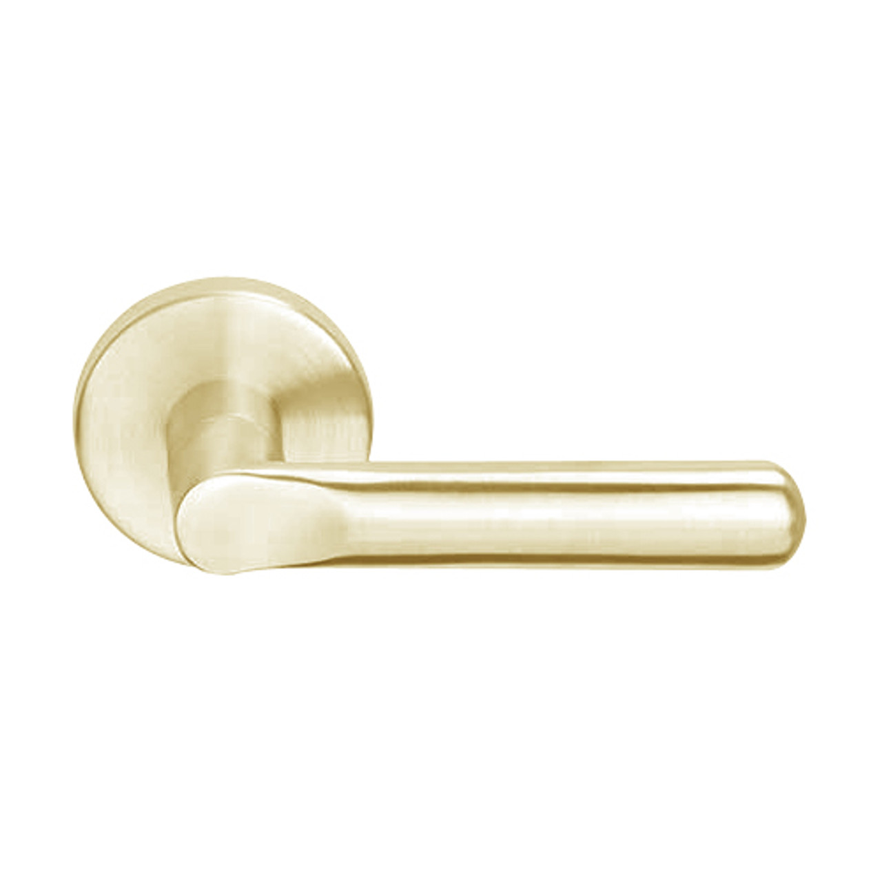 L9486P-18A-606-LH Schlage L Series Faculty Restroom with Do Not Disturb Indicator Commercial Mortise Lock with 18 Cast Lever Design in Satin Brass