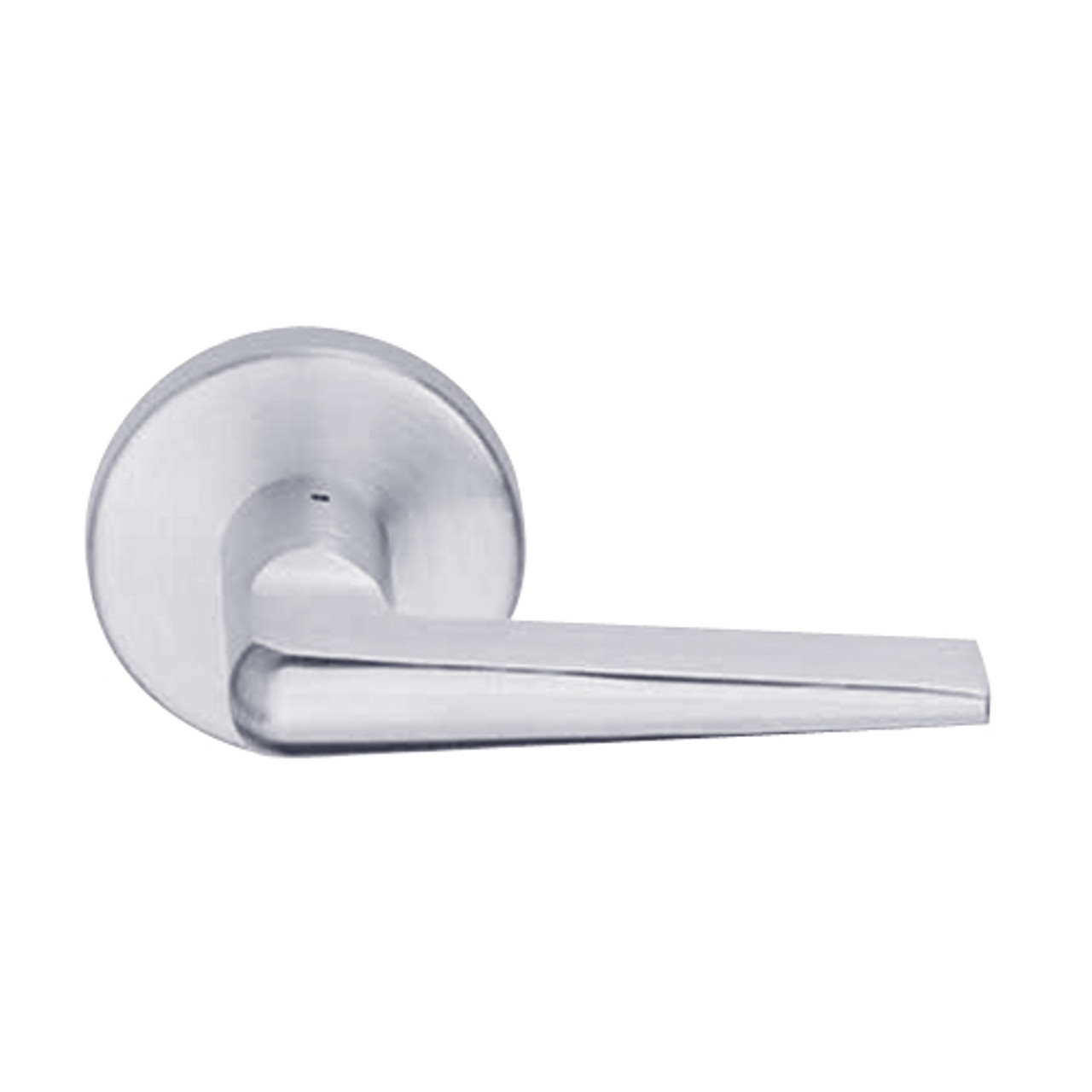 L9486L-05B-626-LH Schlage L Series Less Cylinder Faculty Restroom with Do Not Disturb Indicator Mortise Lock with 05 Cast Lever Design in Satin Chrome