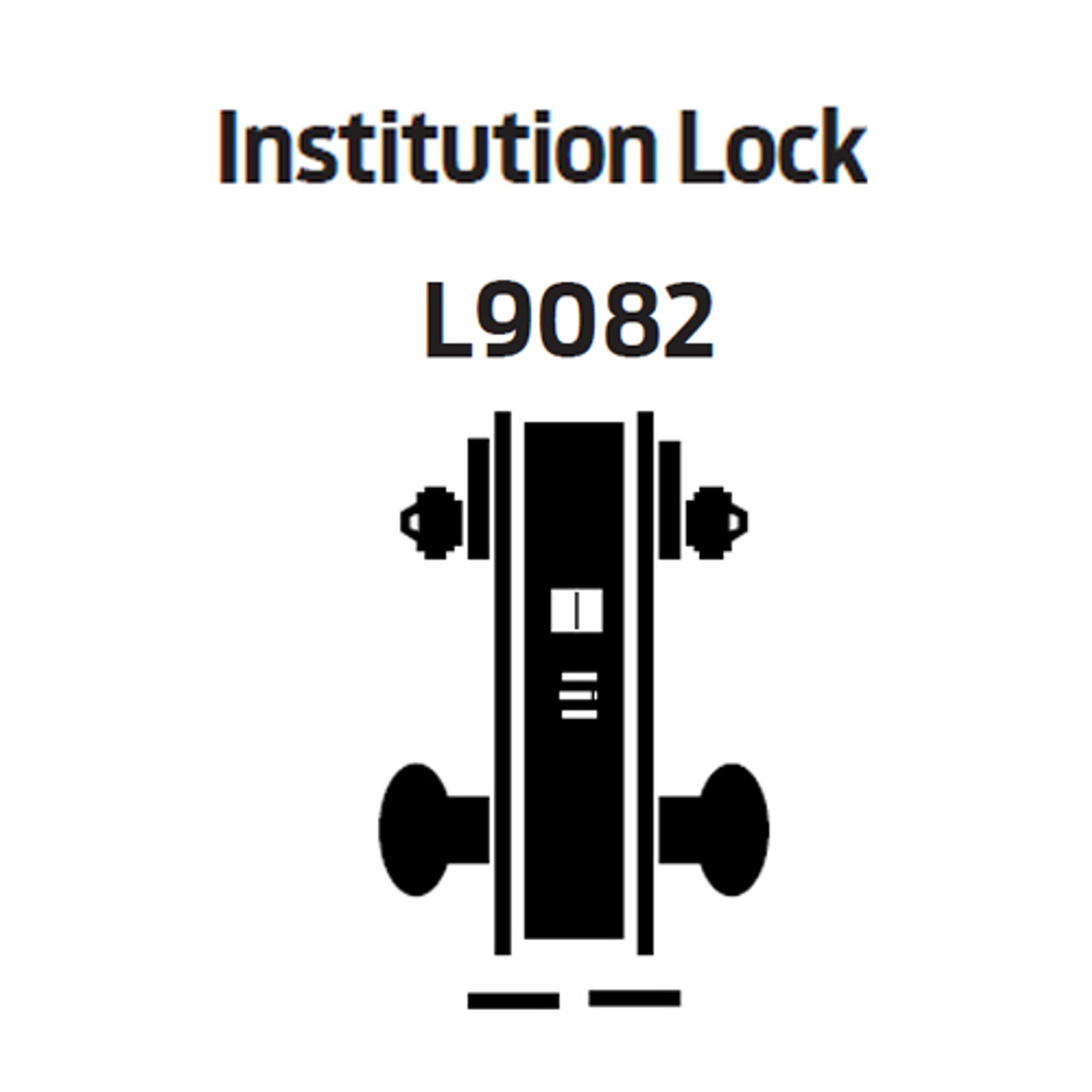 L9082R-03A-626 Schlage L Series Institution Commercial Mortise Lock with 03 Cast Lever Design and Full Size Core in Satin Chrome