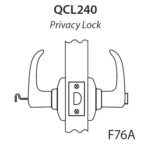 QCL240M626S8478S Stanley QCL200 Series Cylindrical Privacy Lock with Summit Lever in Satin Chrome