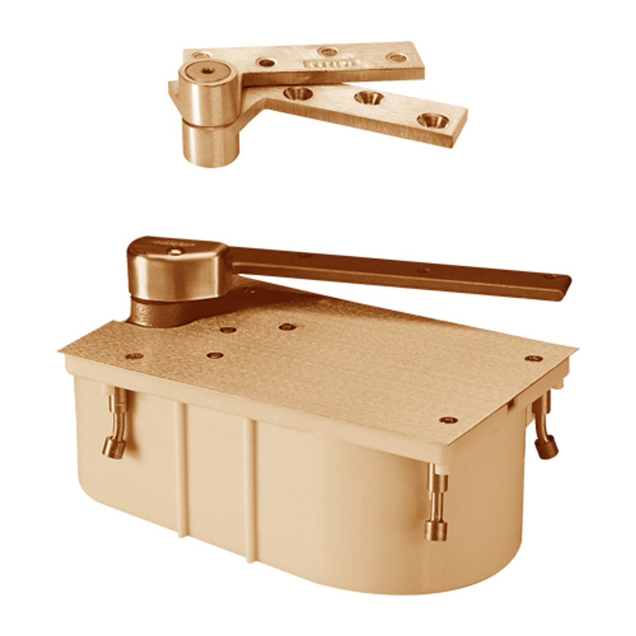 F27-180N-RH-612 Rixson 27 Series Heavy Duty 3/4" Offset Hung Floor Closer in Satin Bronze Finish