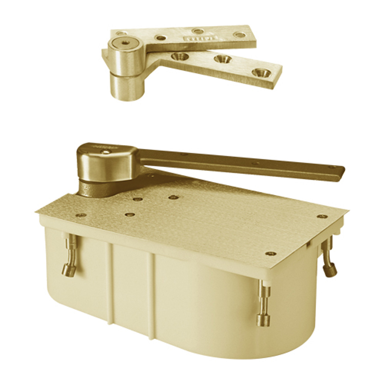 27-90S-CWF-LH-606 Rixson 27 Series Heavy Duty 3/4" Offset Hung Floor Closer in Satin Brass Finish