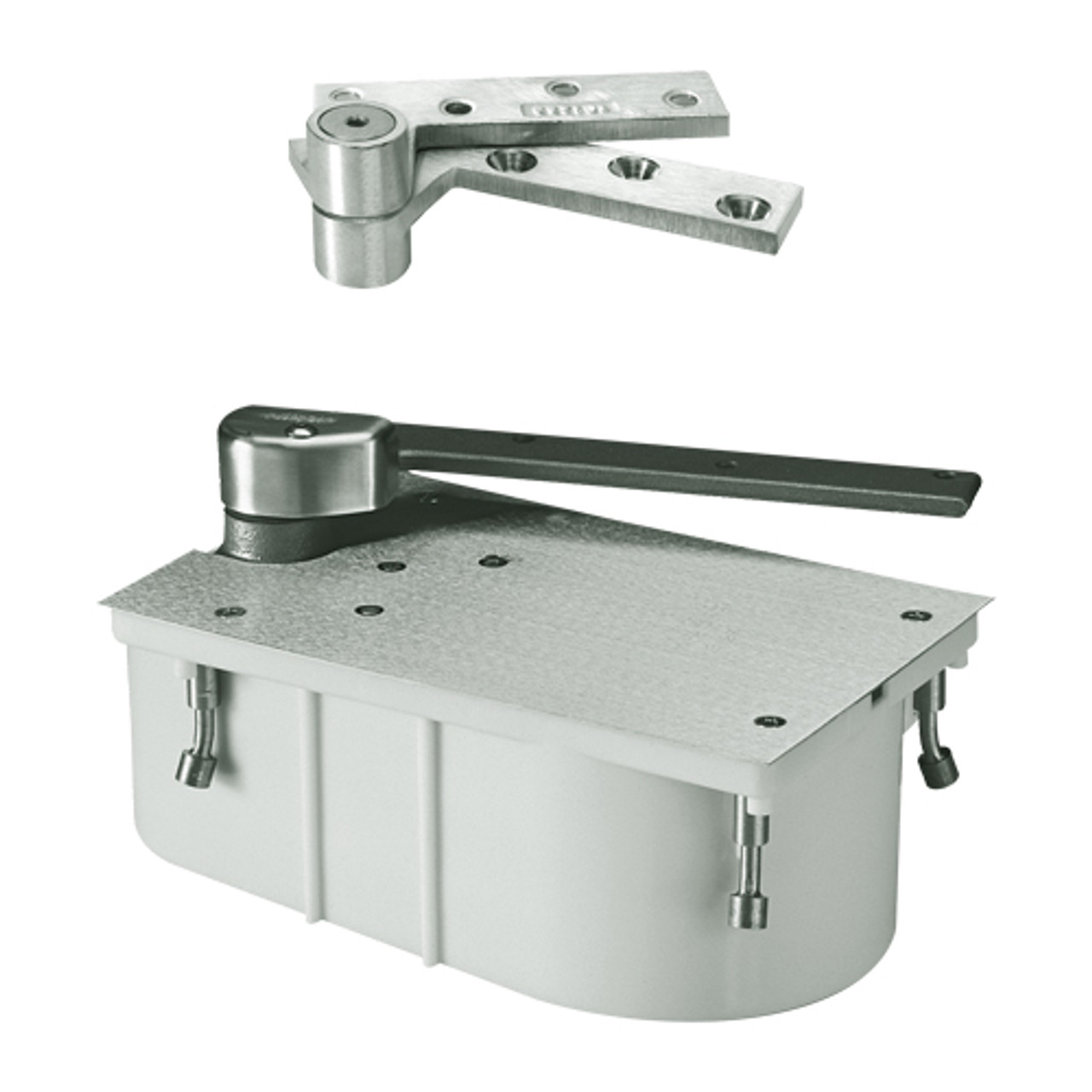 PH27-85N-LH-619 Rixson 27 Series Heavy Duty 3/4" Offset Hung Floor Closer with Physically Handicapped Opening Force in Satin Nickel Finish