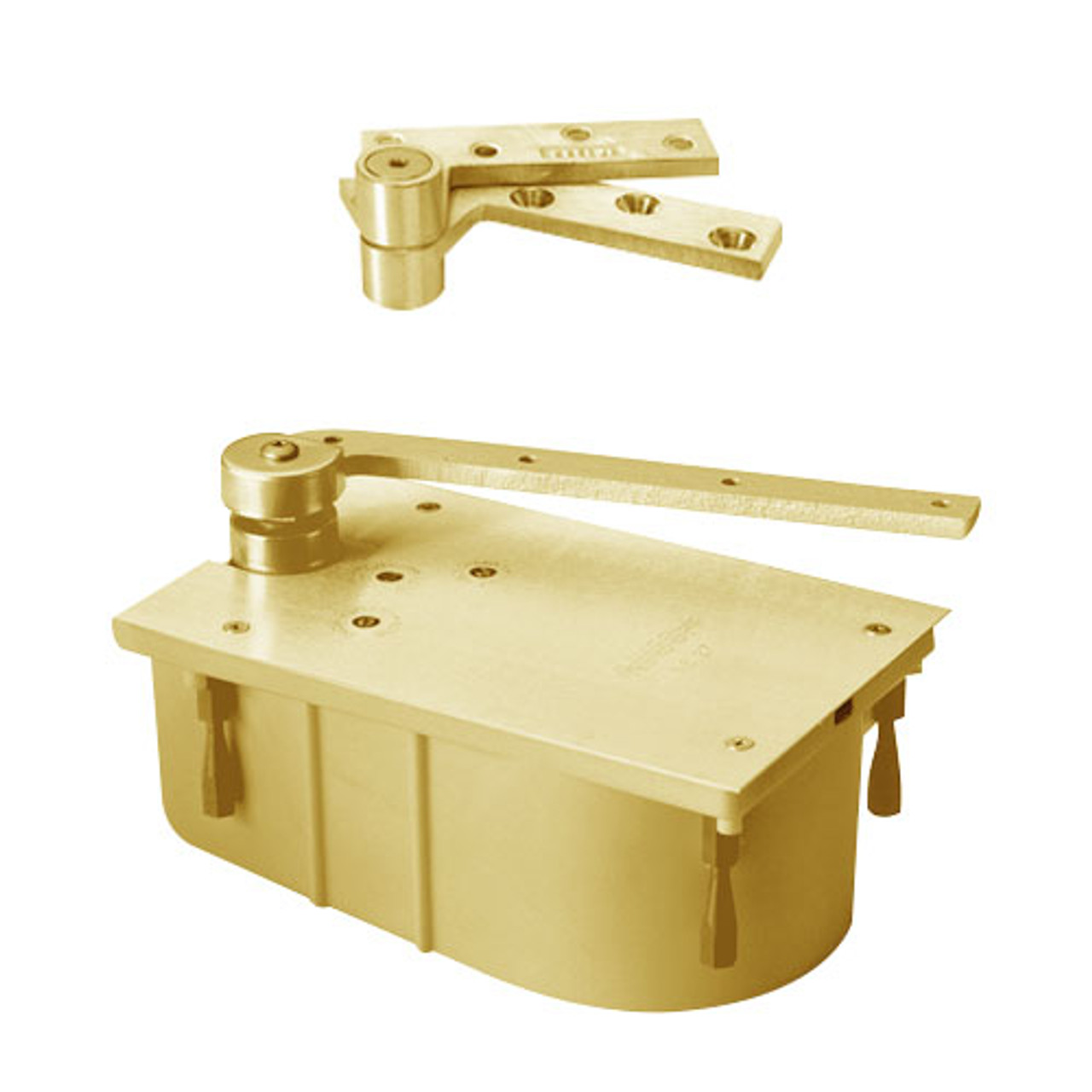 127-105N-LH-606 Rixson 127 Series Heavy Duty 3/4" Offset Hung Floor Closer in Satin Brass Finish