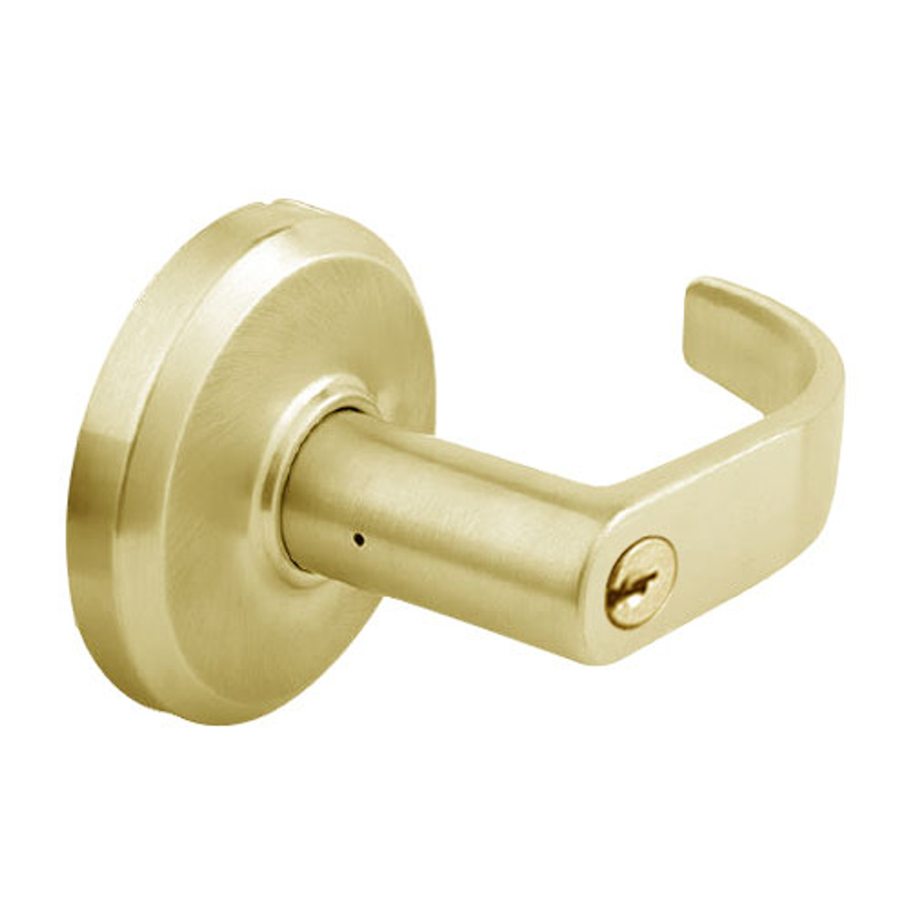 QCL254M605NOLFLRSC Stanley QCL200 Series Ansi Strike Schlage "C" Corridor Lock with Summit Lever in Bright Brass Finish