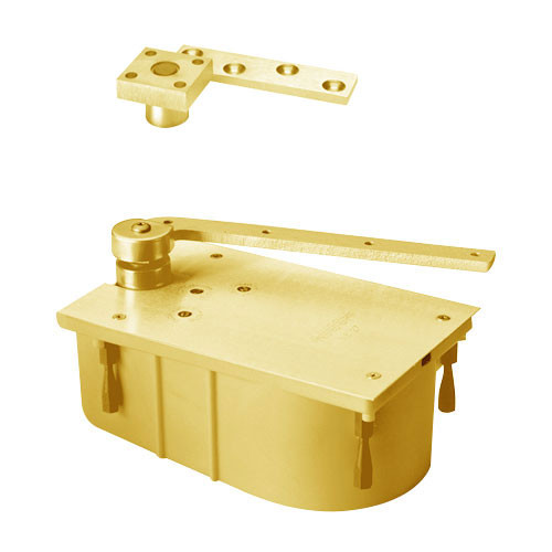 427-90S-LFP-LH-605 Rixson 427 Series Heavy Duty 3/4" Offset Hung Floor Closer in Bright Brass Finish