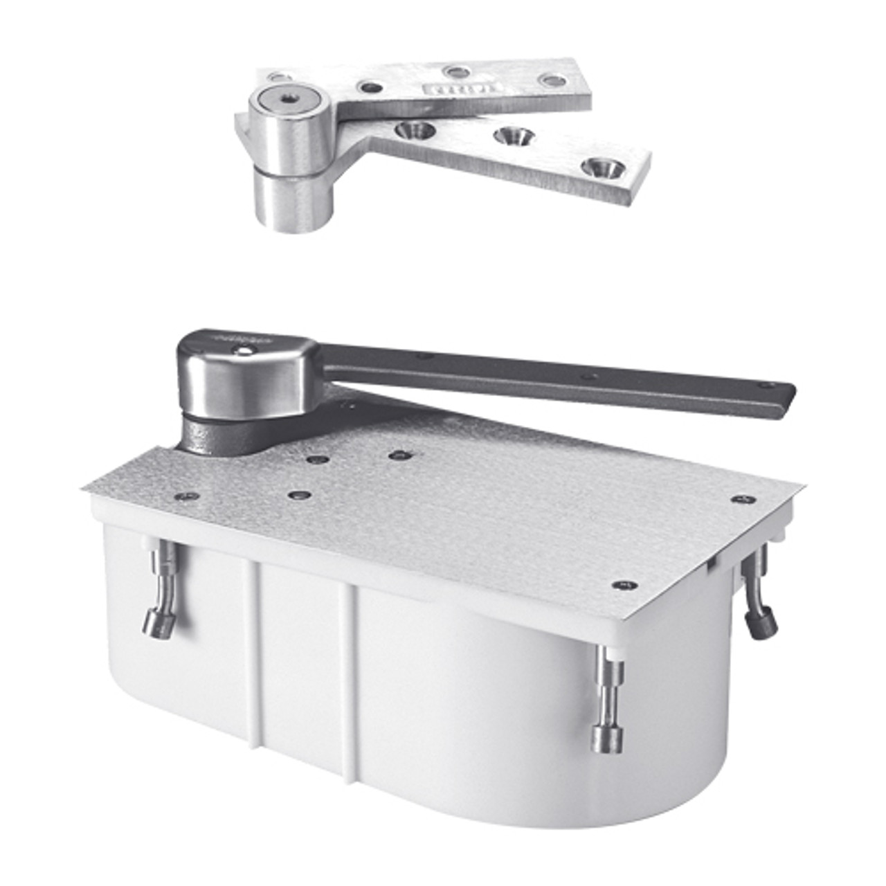 27-85N-1-1-2OS-LFP-LH-625 Rixson 27 Series Heavy Duty 1-1/2" Offset Hung Floor Closer in Bright Chrome Finish