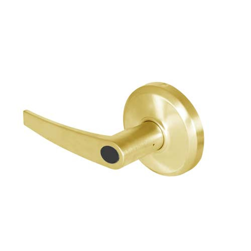 QCL254A605NR8FLRLC Stanley QCL200 Series Less Cylinder Corridor Lock with Slate Lever in Bright Brass Finish