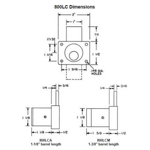 Olympus 800LCM-10B Cabinet Drawer Deadbolt Less Cylinder Medeco Lock in Oil Rubbed Bronze