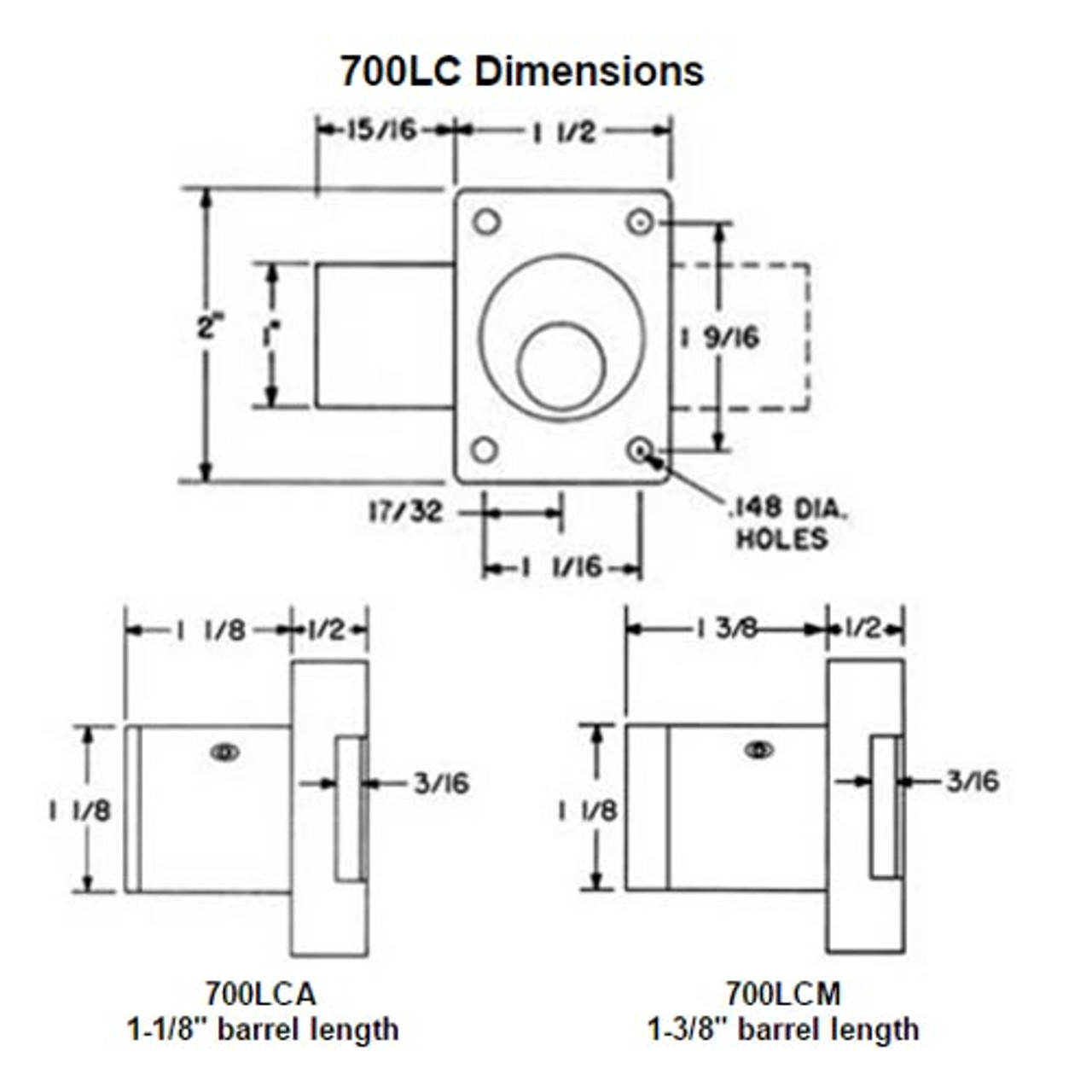 Olympus Lock 700LCA 26D Cabinet Door Lock