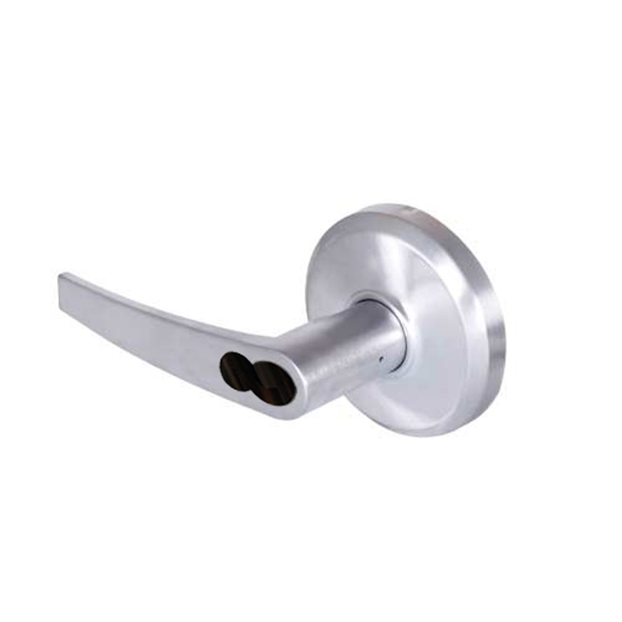 QCL255A625FR4FLRLC Stanley QCL200 Series Less Cylinder Corridor Lock with Slate Lever Prepped for SFIC in Bright Chrome Finish