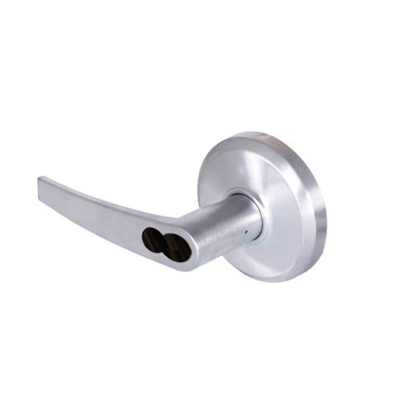 QCL255A625NS4118FLC Stanley QCL200 Series Less Cylinder Corridor Lock with Slate Lever Prepped for SFIC in Bright Chrome Finish