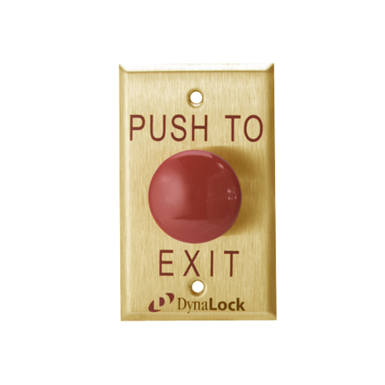 6290-US3 DynaLock 6000 Series Palm Switch 1-5/8'' Diameter Red Plastic Time Delay Mushroom Button in Bright Brass