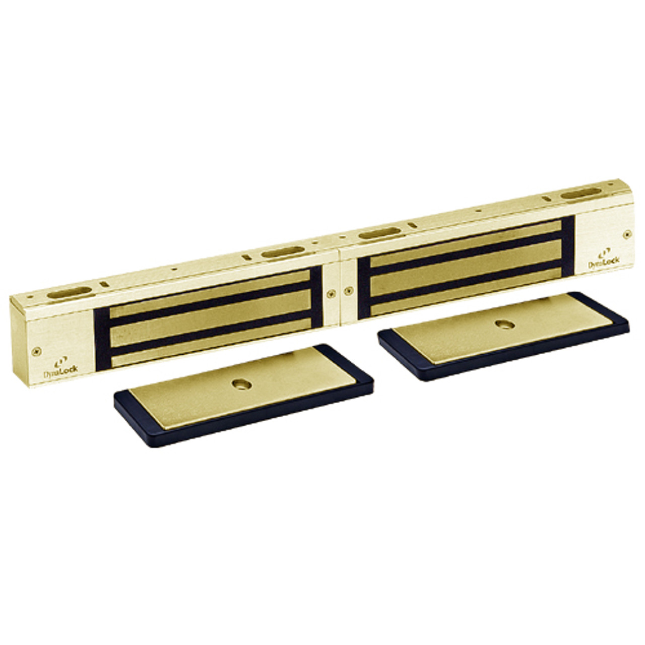 3002TJ32-US3-VOP2 DynaLock 3000 Series 1500 LBs Double Electromagnetic Lock for Inswing Door with Value Option Package in Bright Brass