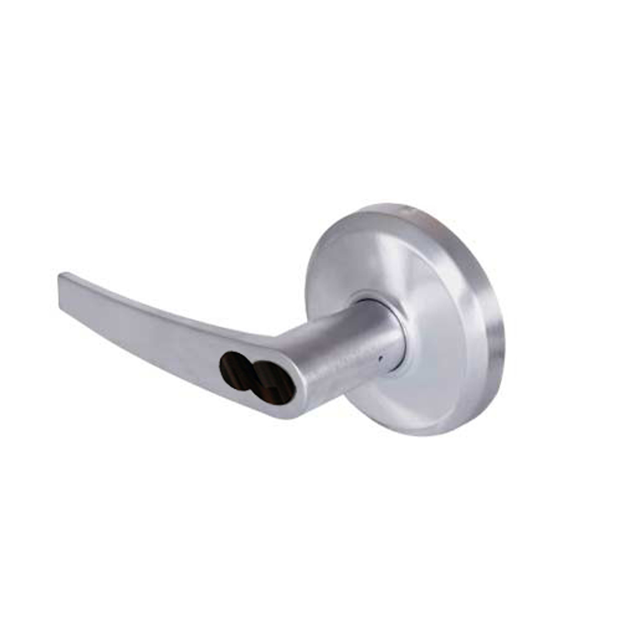 QCL271A626R8FLSLC Stanley QCL200 Series Less Cylinder Storeroom Lock with Slate Lever Prepped for SFIC in Satin Chrome Finish