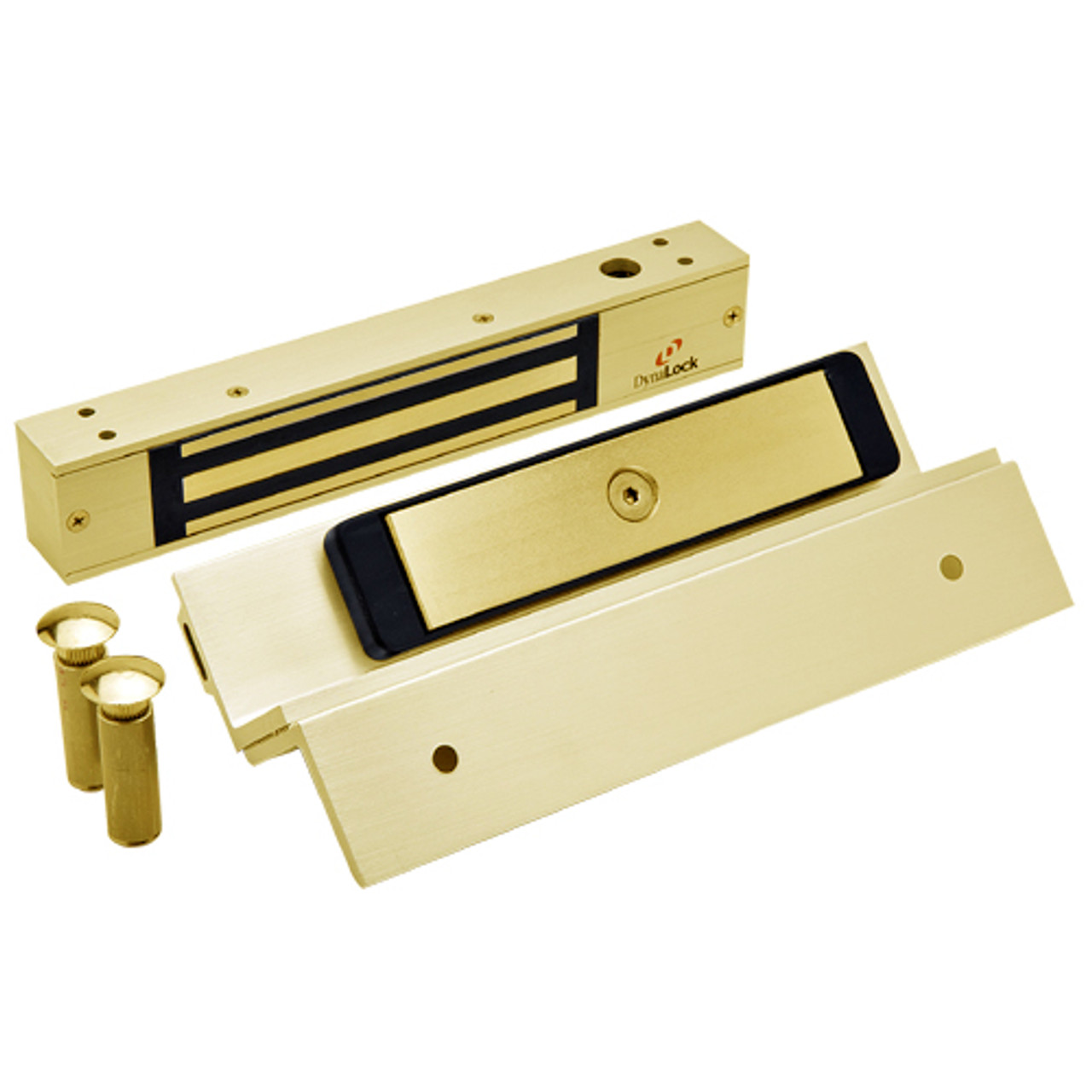 2511TJ-US3 DynaLock 2500 Series 650 LB Mini-Mag Single Electromagnetic Lock for Inswing Door in Bright Brass