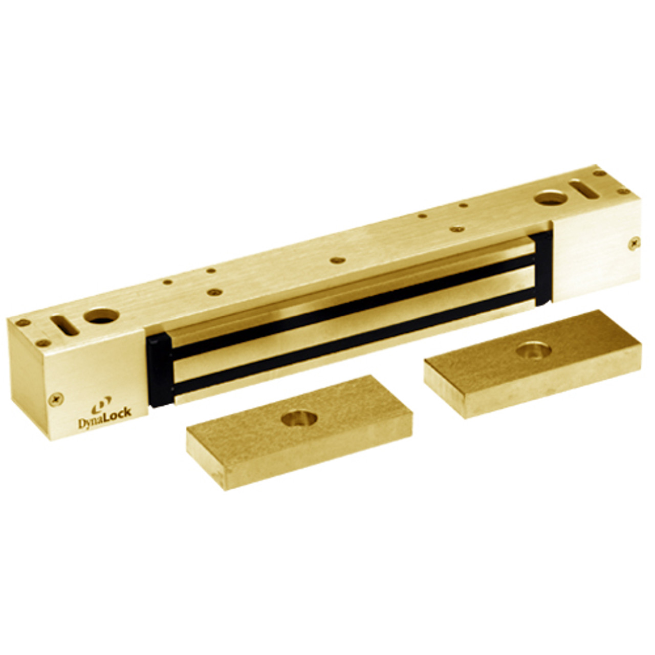 2268-15-US3-ATS DynaLock 2268 Series Single Classic Low Profile Electromagnetic Lock for Pair Outswing Door with ATS in Bright Brass