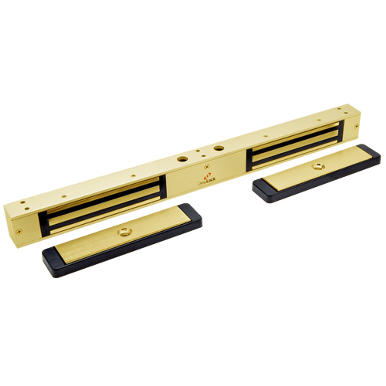 2522-US3 DynaLock 2500 Series 650 LB Mini-Mag Double Electromagnetic Lock for Outswing Door in Bright Brass