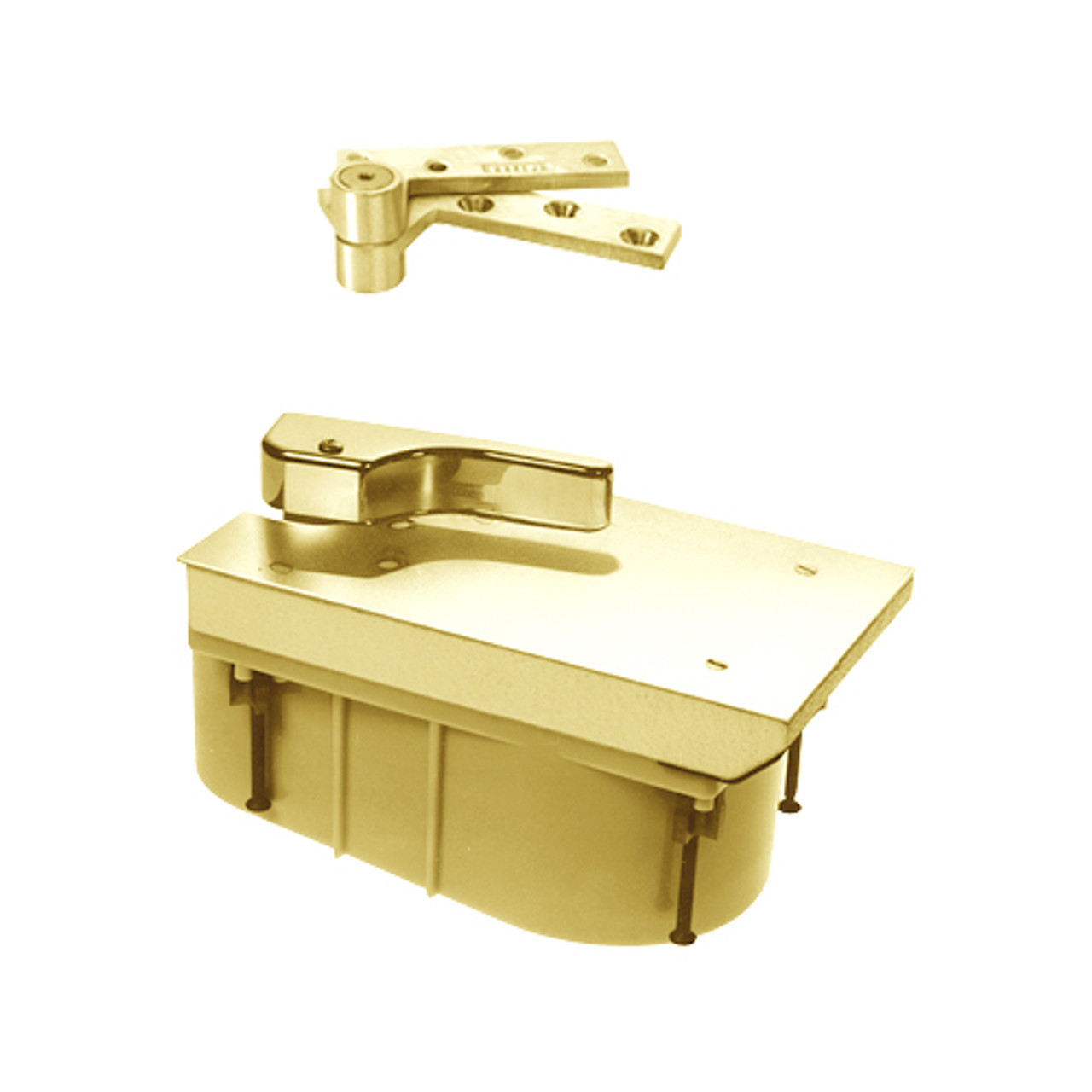 Q27-85S-LFP-LH-605 Rixson 27 Series Heavy Duty Quick Install Offset Hung Floor Closer in Bright Brass Finish
