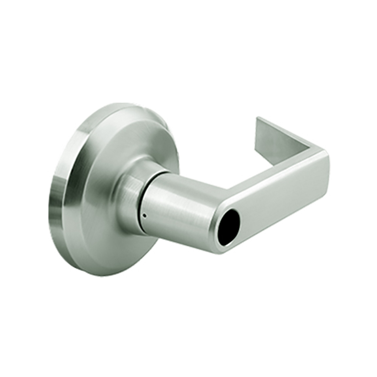QCL150E619R4NOSLC Stanley QCL100 Series Less Cylinder Entrance Lock with Sierra Lever in Satin Nickel Finish