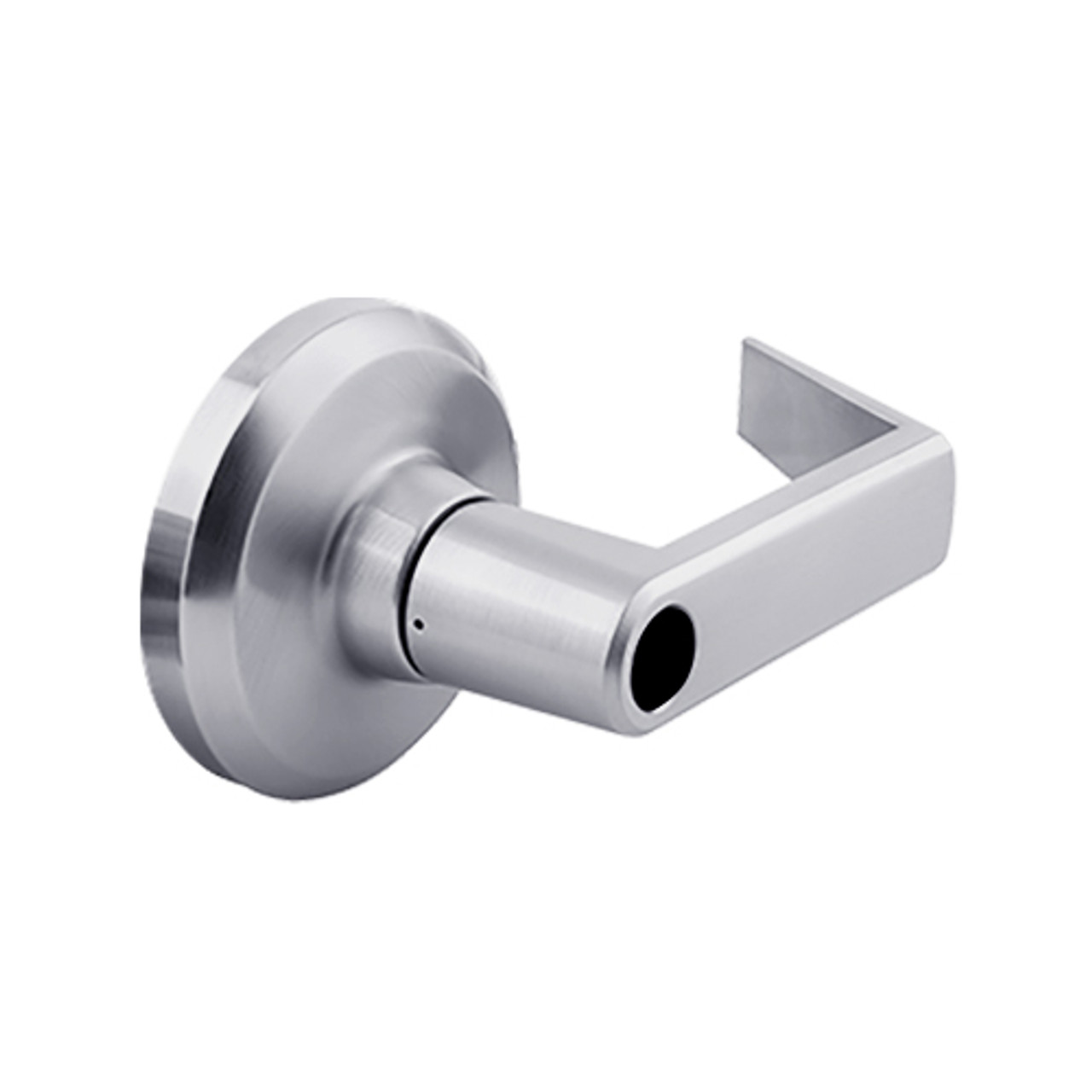 QCL150E626R8NOSLC Stanley QCL100 Series Less Cylinder Entrance Lock with Sierra Lever in Satin Chrome Finish