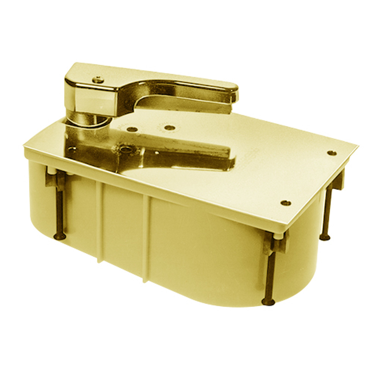 HM27-90N-RH-605 Rixson 27 Series Heavy Duty Offset Hung Floor Closer with HM Door and Frame Preps in Bright Brass Finish