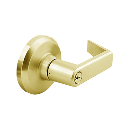 QCL154E605R4NOSSC Stanley QCL100 Series Schlage C Keyway Cylindrical Corridor Lock with Sierra Lever in Bright Brass Finish