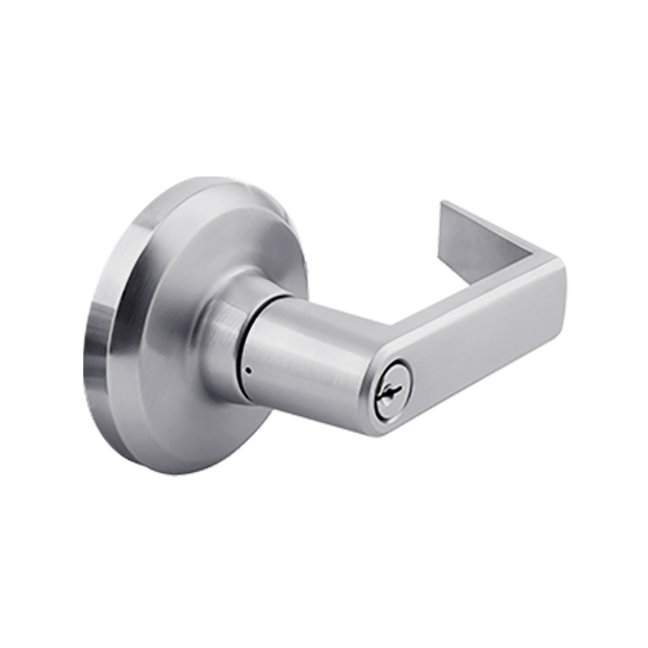 QCL154E626R4NOSSC Stanley QCL100 Series Schlage C Keyway Cylindrical Corridor Lock with Sierra Lever in Satin Chrome Finish