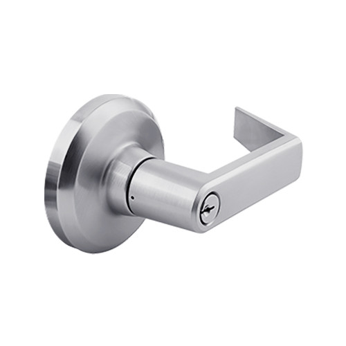 QCL168E626S8NOSSC Stanley QCL100 Series Schlage C Keyway Cylindrical Classroom Security Lock with Sierra Lever in Satin Chrome Finish