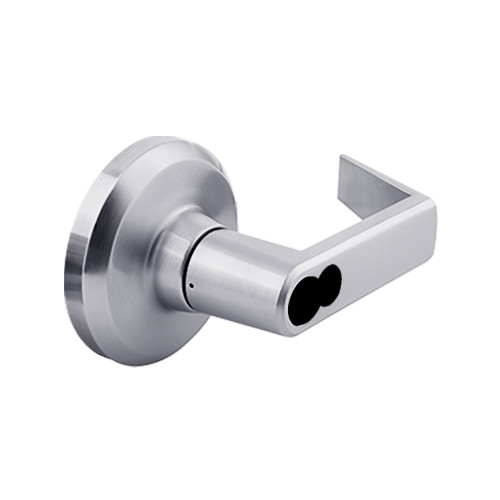 QCL155E626S8118FLC Stanley QCL100 Series Less Cylinder Corridor Lock with Sierra Lever Prepped for SFIC in Satin Chrome Finish