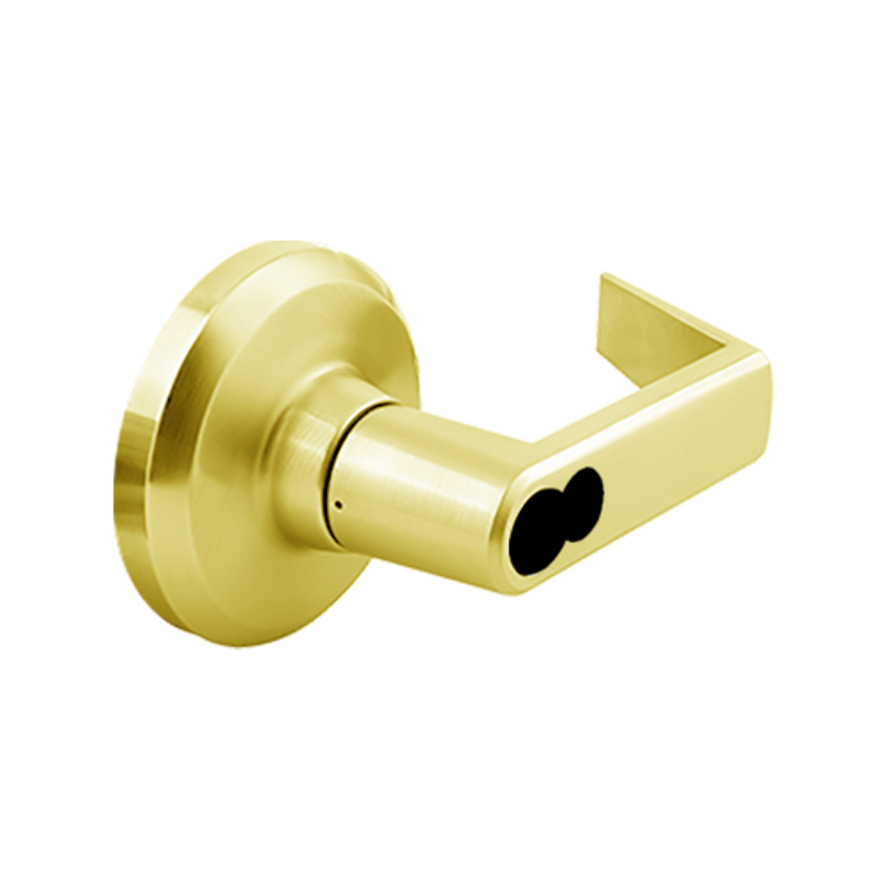 QCL171E605R8478SBF Stanley QCL100 Series Ansi Strike Best F Keyway Storeroom Lock with Sierra Lever Prepped for SFIC in Bright Brass Finish