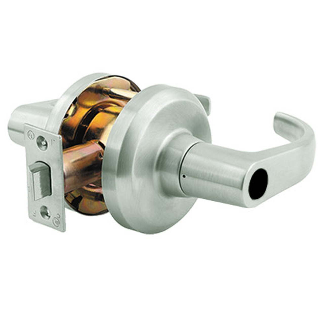 QCL150M619FR4478SLC Stanley QCL100 Series Less Cylinder Entrance Lock with Summit Lever in Satin Nickel Finish