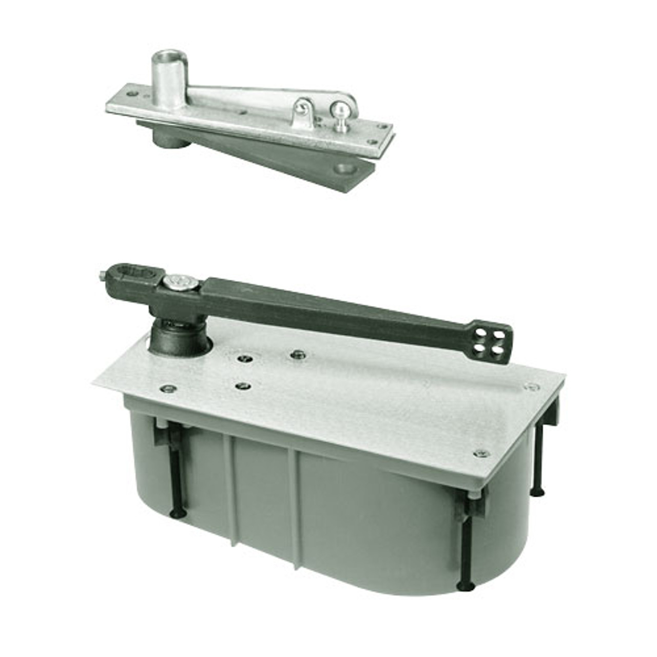 28-105N-LFP-LH-619 Rixson 28 Series Heavy Duty Single Acting Center Hung Floor Closer in Satin Nickel Finish