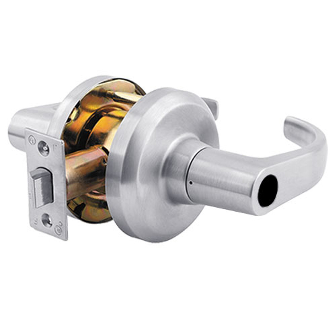 QCL150M626NOL118FLC Stanley QCL100 Series Less Cylinder Entrance Lock with Summit Lever in Satin Chrome Finish