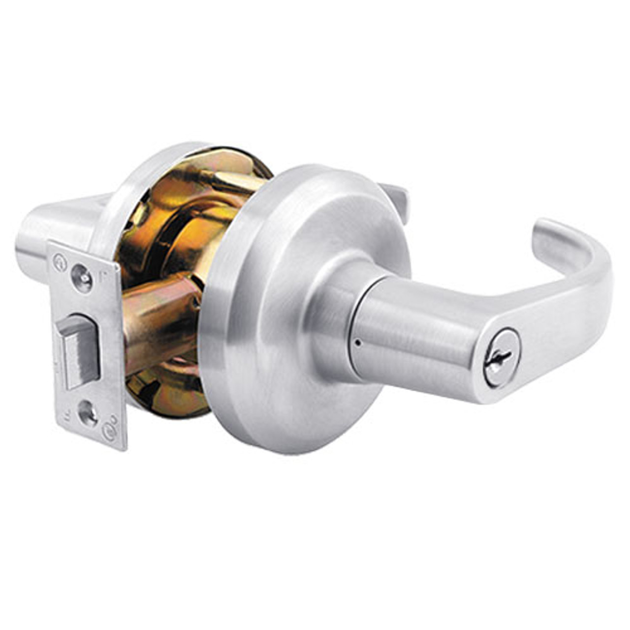 QCL150M625FS4NOSSC Stanley QCL100 Series Schlage C Keyway Cylindrical Entrance Lock with Summit Lever in Bright Chrome Finish