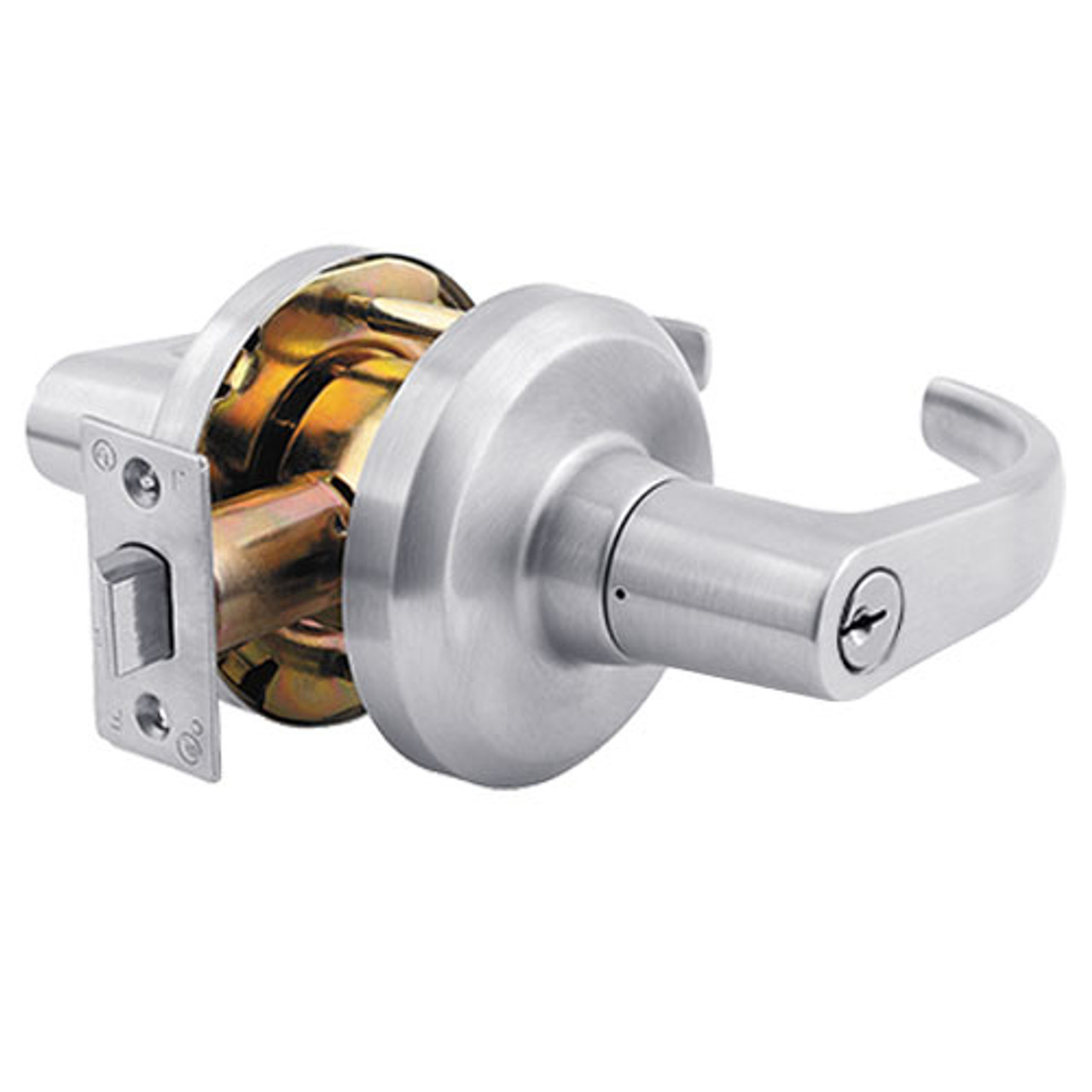 QCL150M626R8118FSC Stanley QCL100 Series Schlage C Keyway Cylindrical Entrance Lock with Summit Lever in Satin Chrome Finish