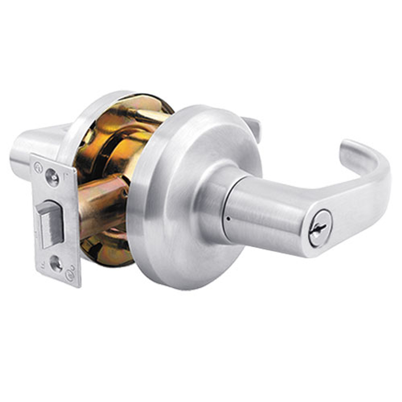 QCL154M625S8118FSC Stanley QCL100 Series Schlage C Keyway Cylindrical Corridor Lock with Summit Lever in Bright Chrome Finish