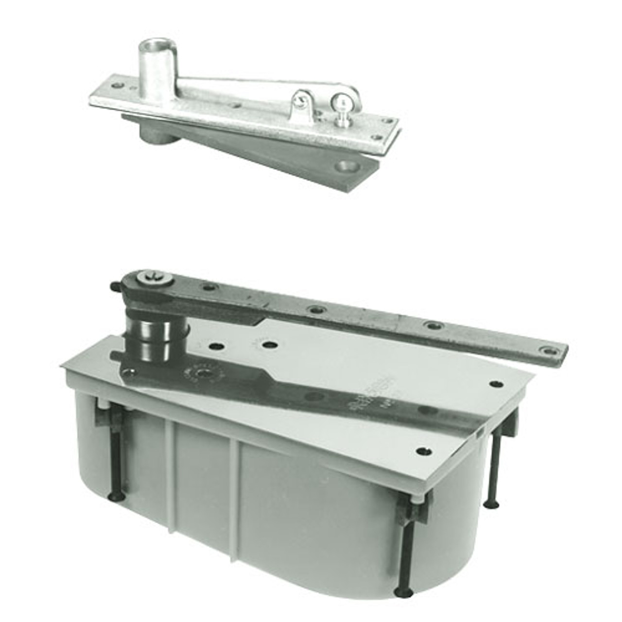 28-95N-554-CWF-RH-619 Rixson 28 Series Heavy Duty Single Acting Center Hung Floor Closer with Concealed Arm in Satin Nickel Finish