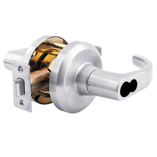 QCL161M625R4478SBF Stanley QCL100 Series Ansi Strike Best F Keyway Classroom Lock with Summit Lever Prepped for SFIC in Bright Chrome Finish