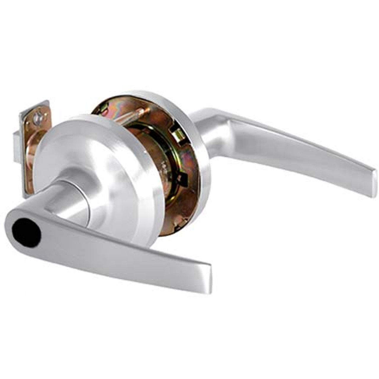 QCL150A625FR4478SLC Stanley QCL100 Series Less Cylinder Entrance Lock with Slate Lever in Bright Chrome Finish