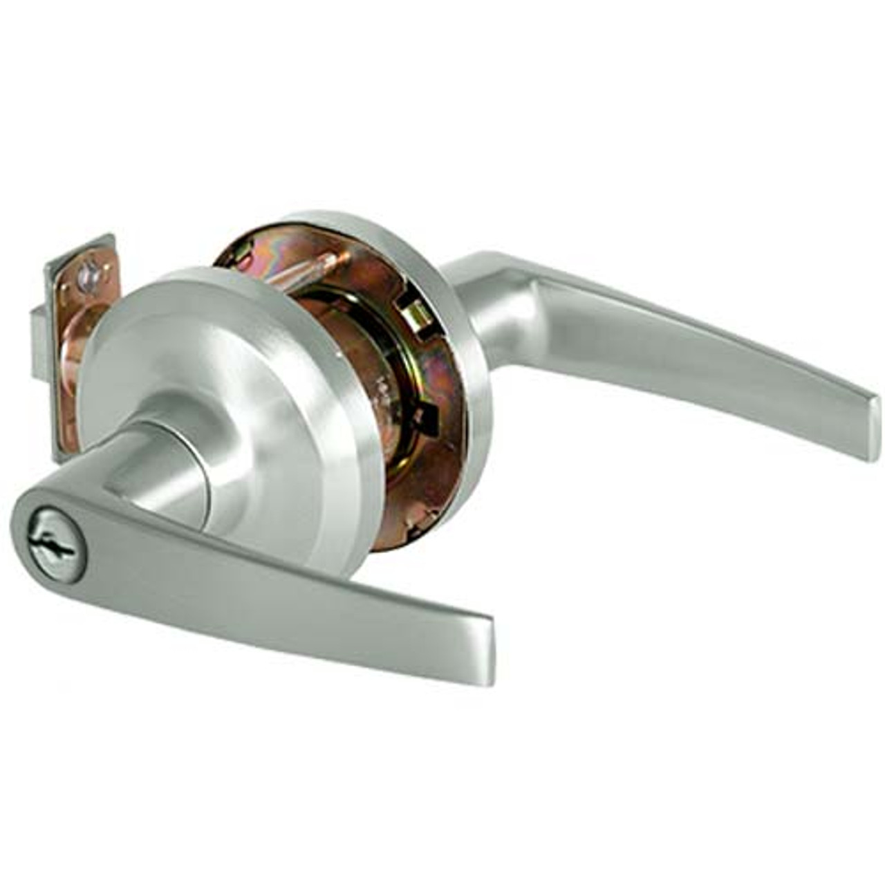 QCL150A619FR4NOSSC Stanley QCL100 Series Schlage C Keyway Cylindrical Entrance Lock with Slate Lever in Satin Nickel Finish