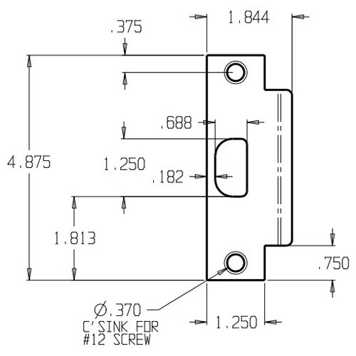 ST-161-605 Don Jo ANSI Strike Dimensional View