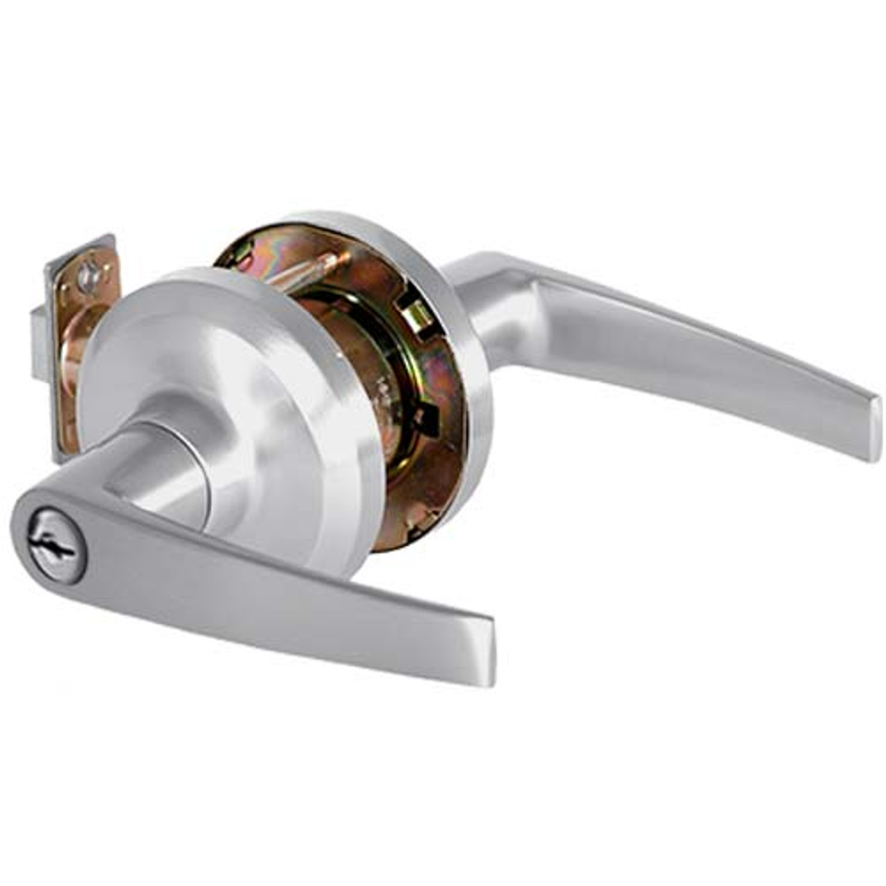 QCL154A626FR4478SSC Stanley QCL100 Series Schlage C Keyway Cylindrical Corridor Lock with Slate Lever in Satin Chrome Finish