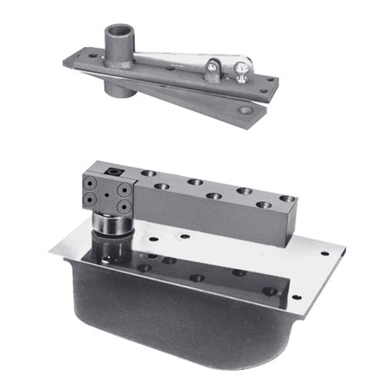 H28-105S-587-RH-626 Rixson 28 Series Extra Heavy Duty Single Acting Center Hung Concealed Floor Closer in Satin Chrome Finish