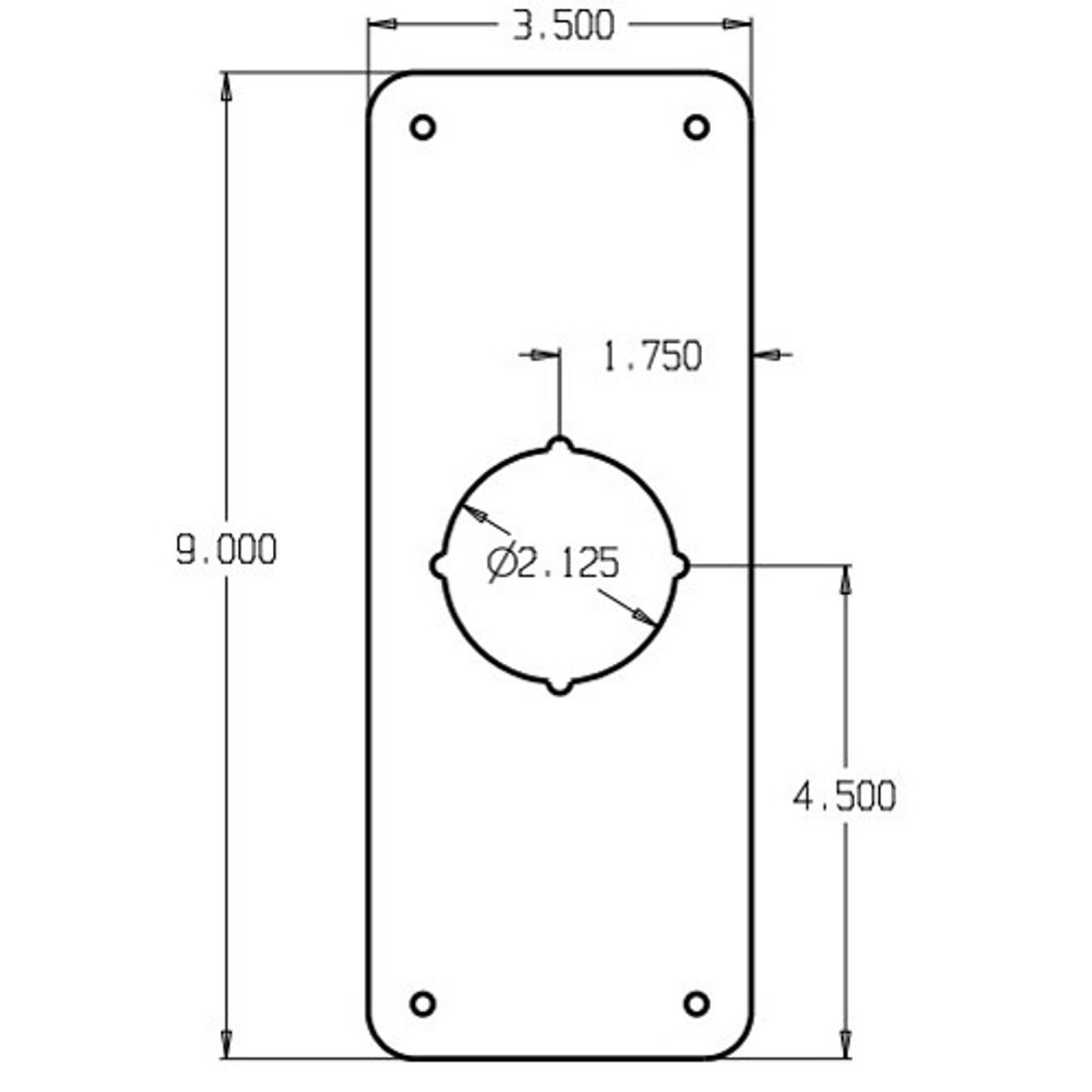 RP-13509-612 Don Jo Remodeler Plate Dimensional View