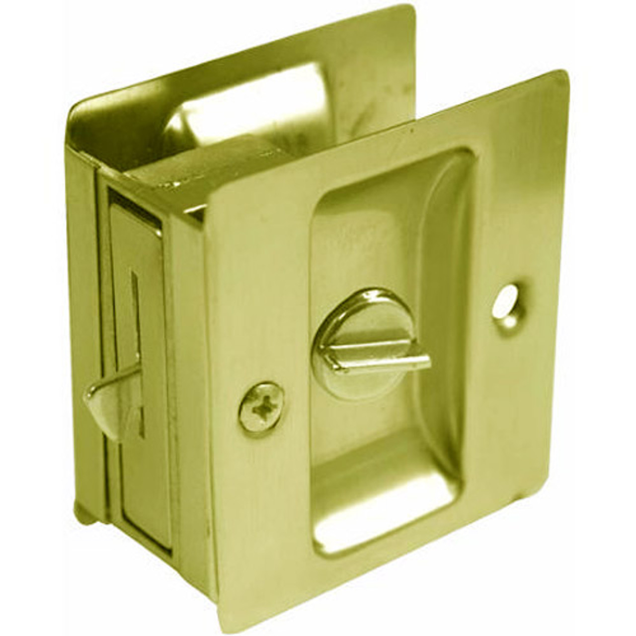 PDL-101-605 Don Jo Pocket Door Lock in Bright Brass Finish