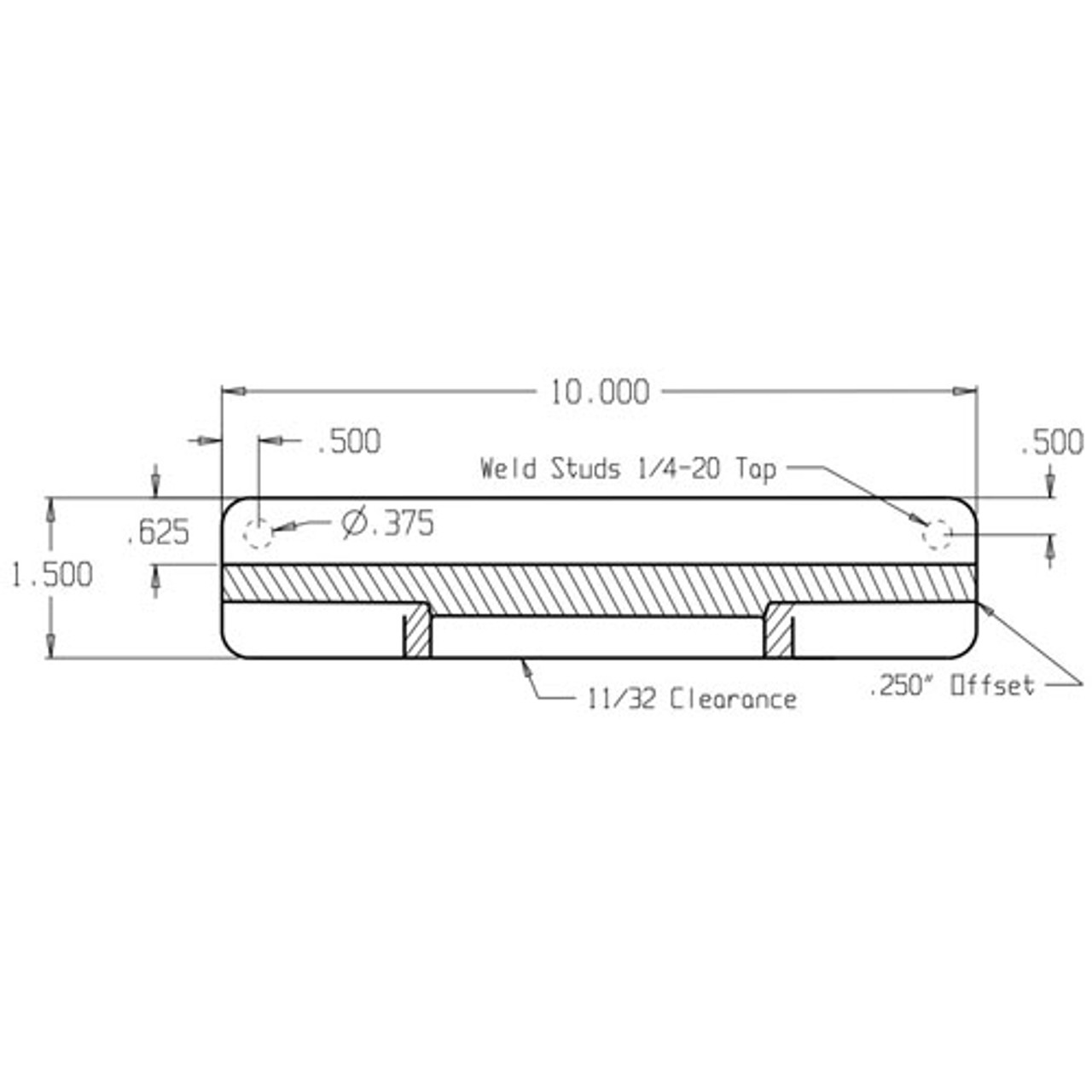 NLP-210-PC Don Jo Latch Protector Dimensional View