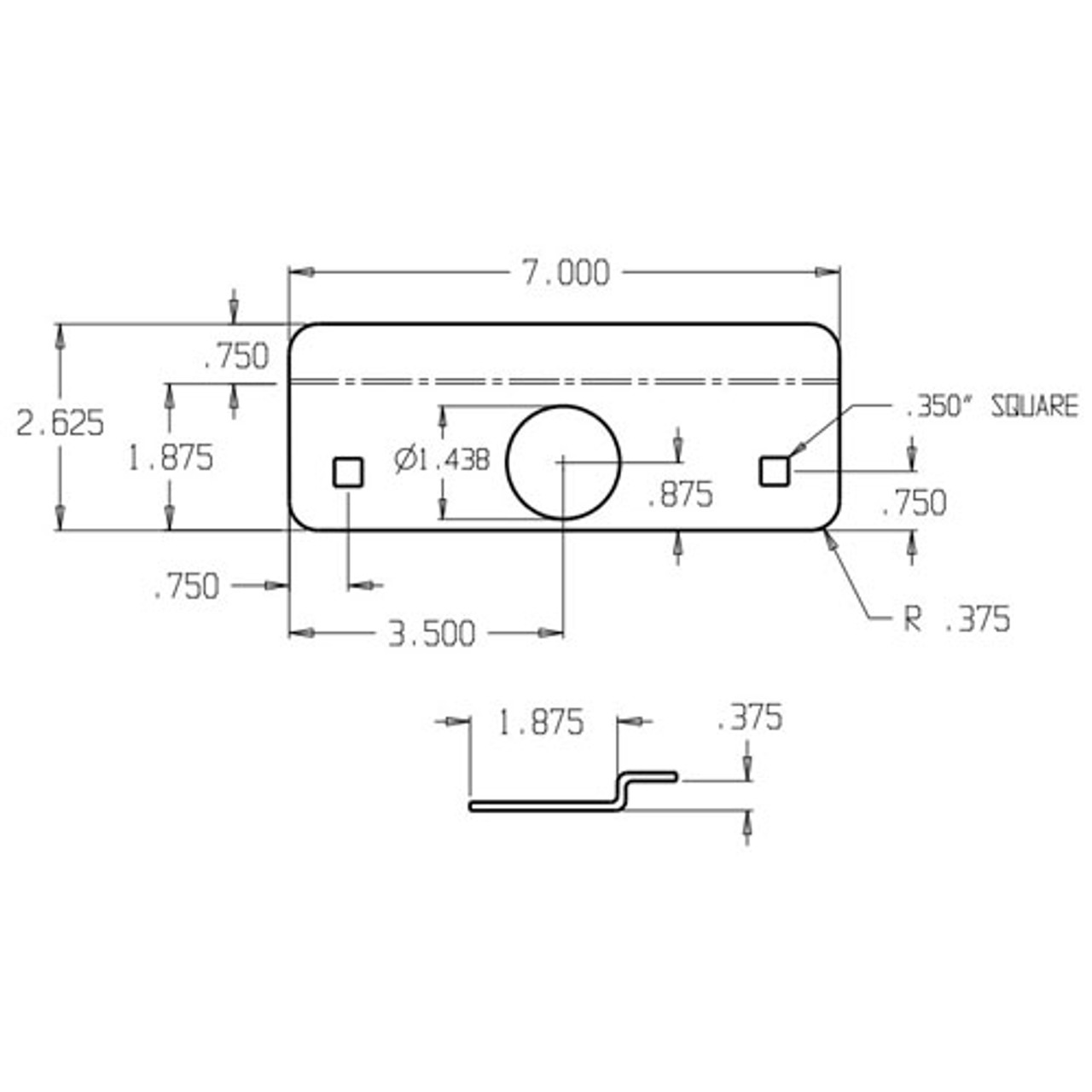 LP-307-DU Don Jo Latch Protector Dimensional View