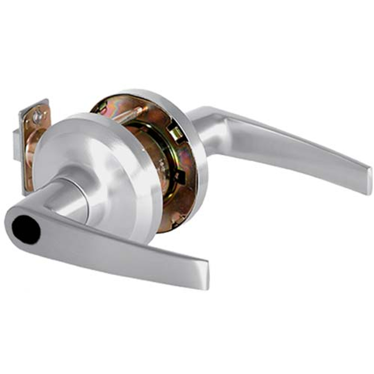 QCL170A626S5118FLC Stanley QCL100 Series Less Cylinder Storeroom Lock with Slate Lever in Satin Chrome Finish